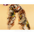 Ladies' Hand Printing Floral Polyester Scarf